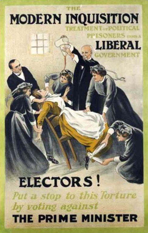 Poster Zwangsernährung im Gefängnis Suffragette Krankenschwestern