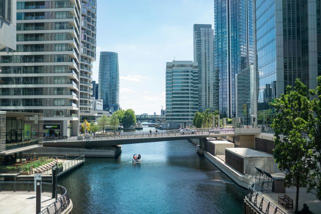 Canary Wharf Kanal Hochhäuser