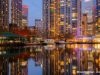 Canary Wharf bei Nacht